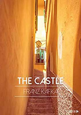 The Castle by Franz Kafka book cover with orange colored alleyway