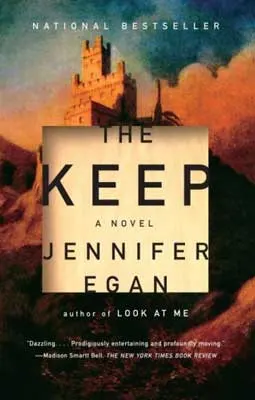 The Keep by Jennifer Egan book cover with castle and orange sky