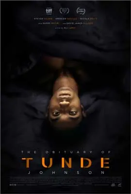 The Obituary of Tunde Johnson Film Poster with image of upside person against black background