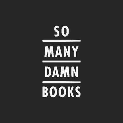 So Many Damn Books Podcast with white title on black cover