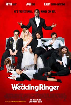 The Wedding Ringer Movie Poster with bridge sitting on couch surrounded by gaggle of men in tuxes