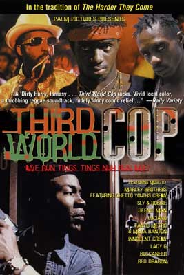 Third World Cop Movie Poster with image of four Black men from movie
