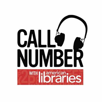 Call Number Podcast cover with title of podcast and icon of black headphones