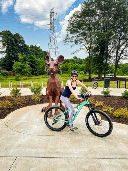 Christine biking Swamp Rabbit Trail