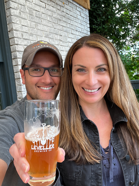 Us with Leveller Brewing beer