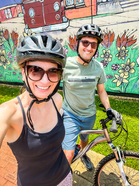 Selfie in front of mural