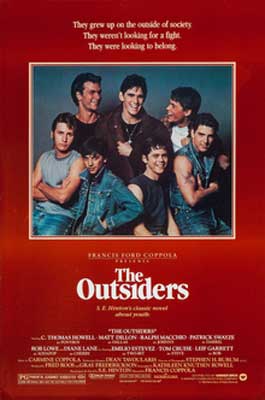 The Outsiders Movie Poster with image of group of young people posing together