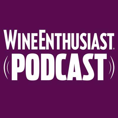 Wine Enthusiast Podcast cover with purple background and white lettering for the title
