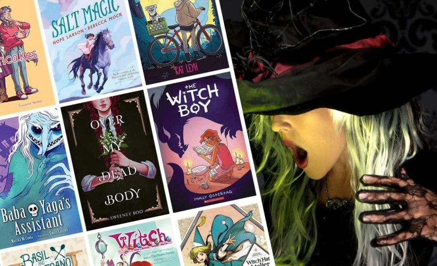 Witch comic book and graphic novel book covers collage