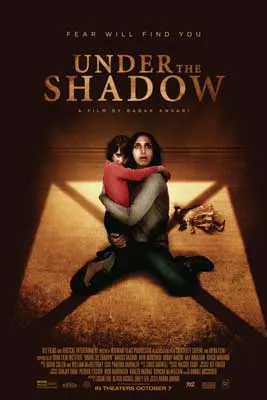 Under the Shadow Movie Poster with image of older and younger person huddled together