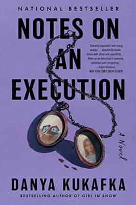 Notes on an Execution by Danya Kukafka book cover with purple background and necklace locket with images in it