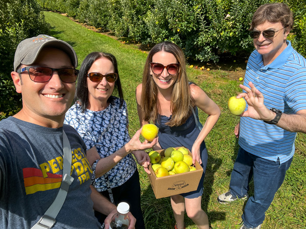 My family apple picking at Stepp's Hillcrest Orchard