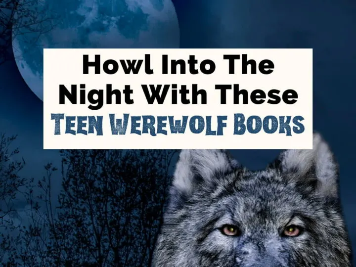 How into the night with these Teenage Werewolf Books featured image with gray wolf at night with moon in dark blue sky