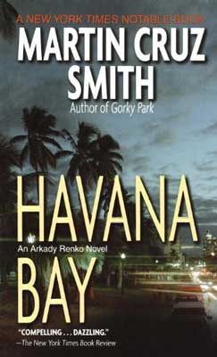 Havana Bay by Martin Cruz Smith book cover with dark, cloudy sky and palm trees