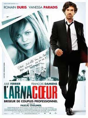 LArnacoeur Movie Poster with image of person in black suit and tie next to photograph of person