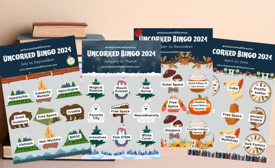 Uncorked Reading Challenge 2024 bingo cards