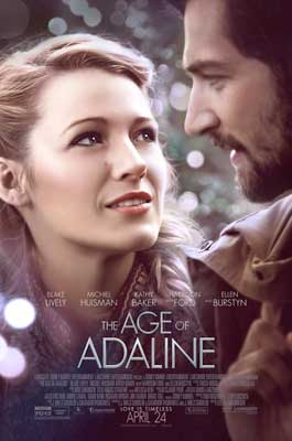 Age of Adaline Movie Poster with two people and one is looking up at the other