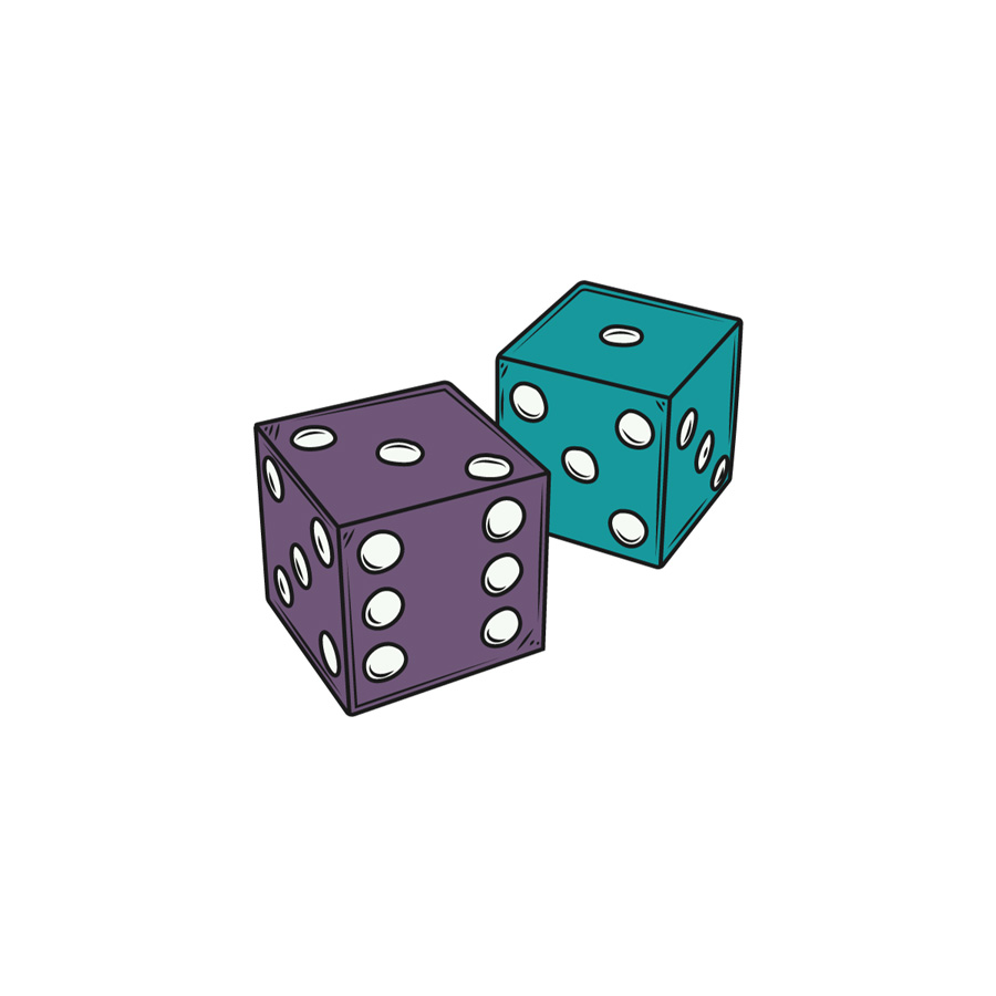 green and turquoise dice