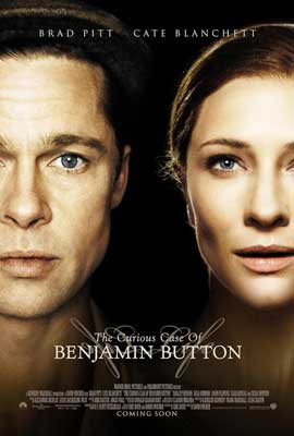 The Curious Case of Benjamin Button Movie Poster with halves of two people's faces looking straight ahead