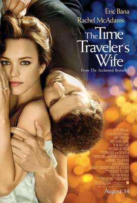 The Time Traveler’s Wife Movie Poster with two people laying down and one leaning on the other