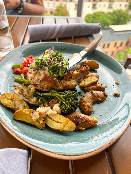 Roasted chicken at Up on the Roof