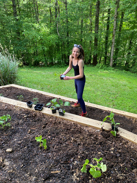 Christine gardening