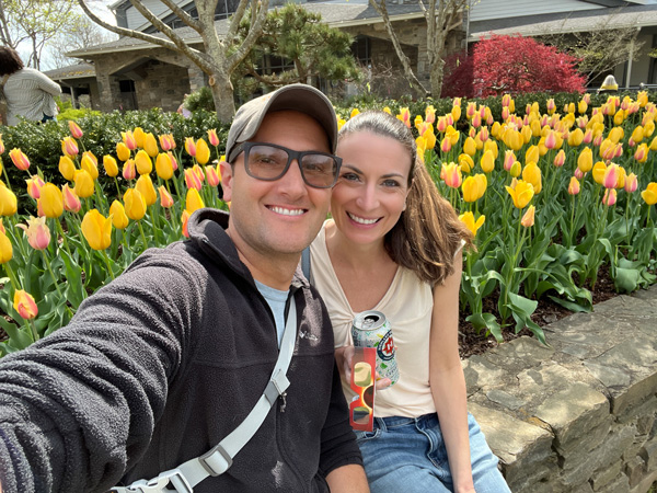 NC Arboretum Tulips with Christine and Tom
