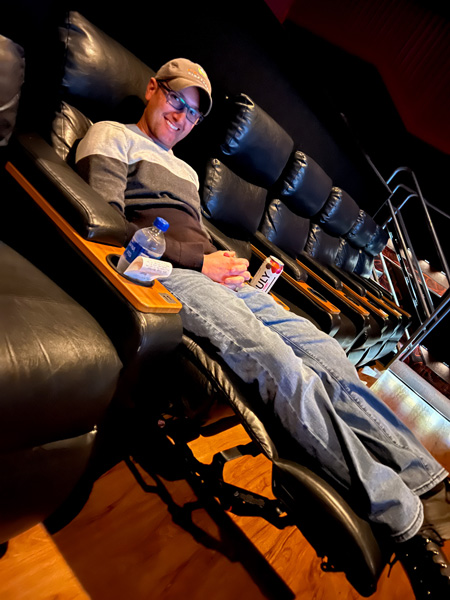 Tom in seat at Regal Biltmore Grande