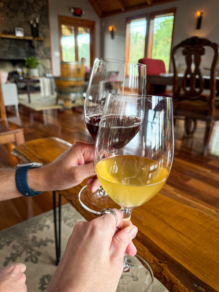 Addison Farms Vineyard wine cheers