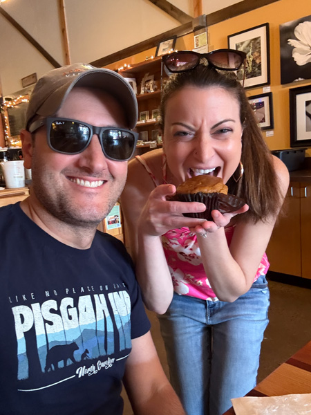 Selfie with muffin at Allgood Coffee