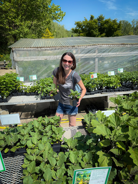 Me picking Painters Greenhouse plants