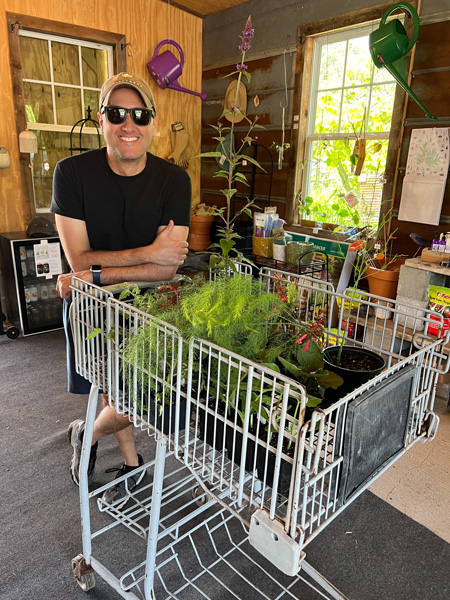 Tom shopping at Painters Greenhouse