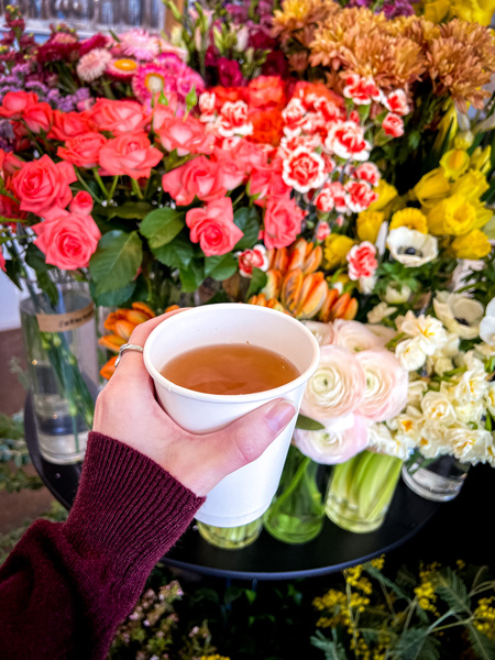 Tea and flowers at Pollen