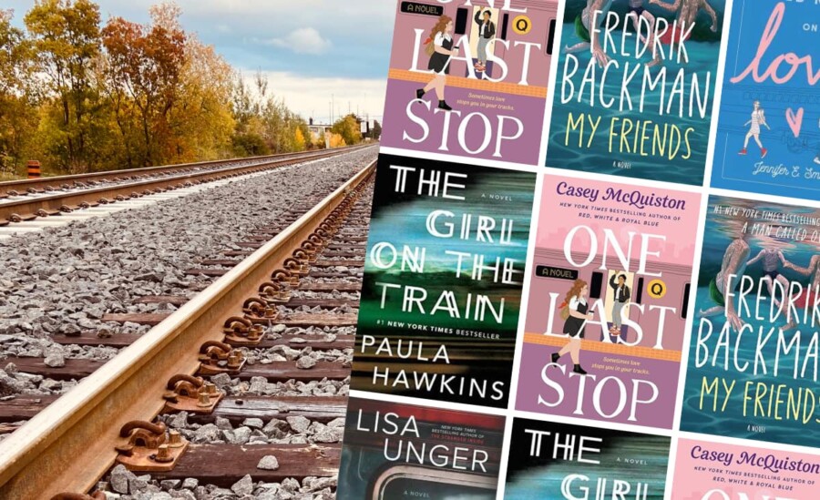 Collage of Books Set On Trains