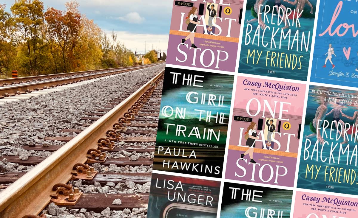 Collage of Books Set On Trains
